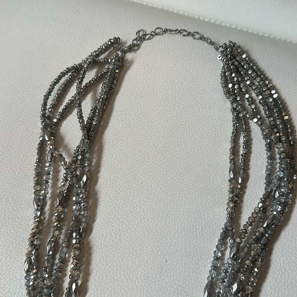 Silver Multi-Strand Beaded Necklace - Picture 5 of 5